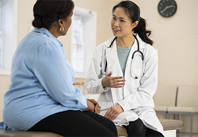 Senior woman at the doctor